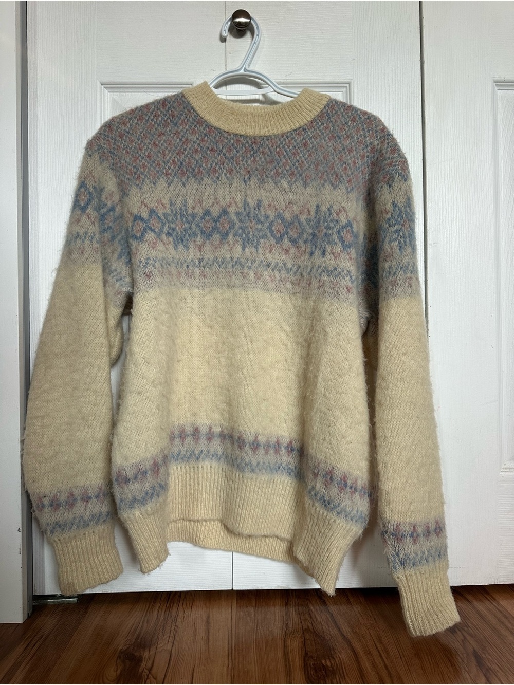 Cozy Cream Fair Isle Crewneck Sweater